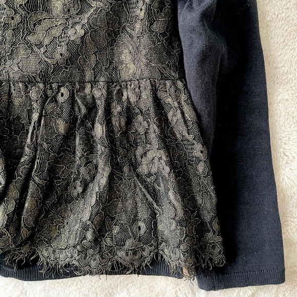 NWT Anthropologie Knitted and Knotted Black Lace Cardigan Size M - Picture 5 of 9
